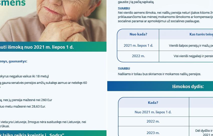 IŠMOKOS VIENIŠIEMS ASMENIMS